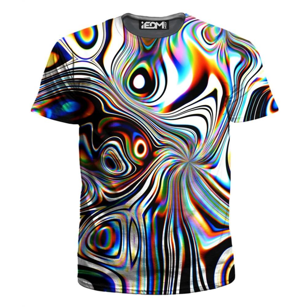 Men's 3D printed mushroom short sleeved T-shirt with magic mushroom print pattern plus size street men's T-shirt