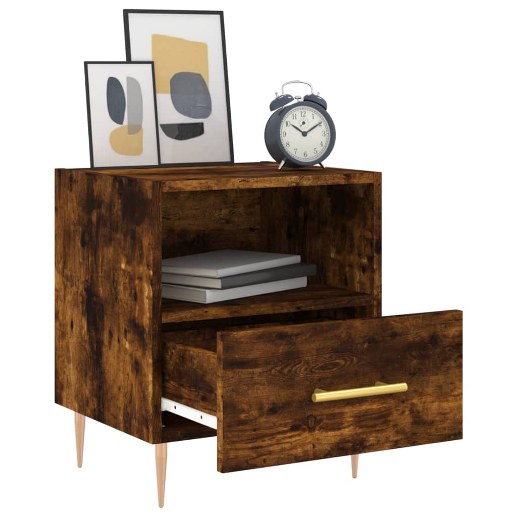 Vidaxl Bedside Table, Smoked Oak, 40X35X47.5 Cm