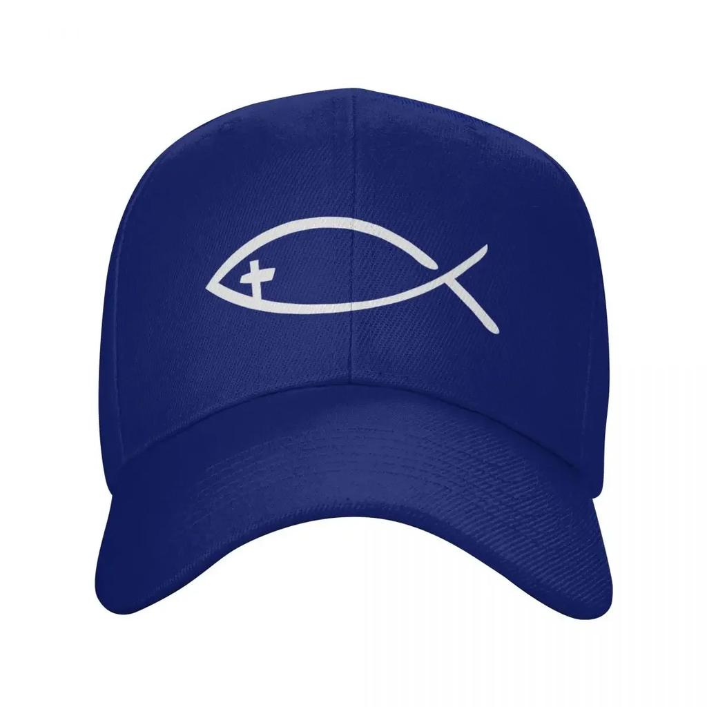 Custom Classic Jesus Cross Fish Baseball Cap Women Unisex Adjustable Christian Dad Hat Sports Snapback Caps