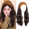 Korean Style Synthetic Wide Knit Headband Wigs Hair Hoop Long Wavy Curly Hair  Party