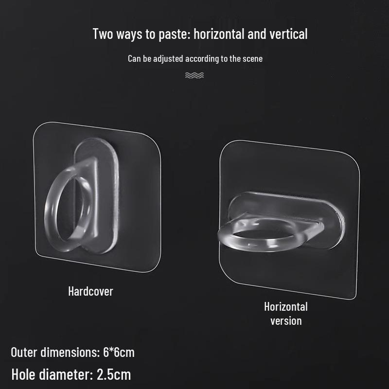 Ring Hook No-Punch Multipurpose Traceless Adhesive Kitchen Hanger for Behind-Door Storage