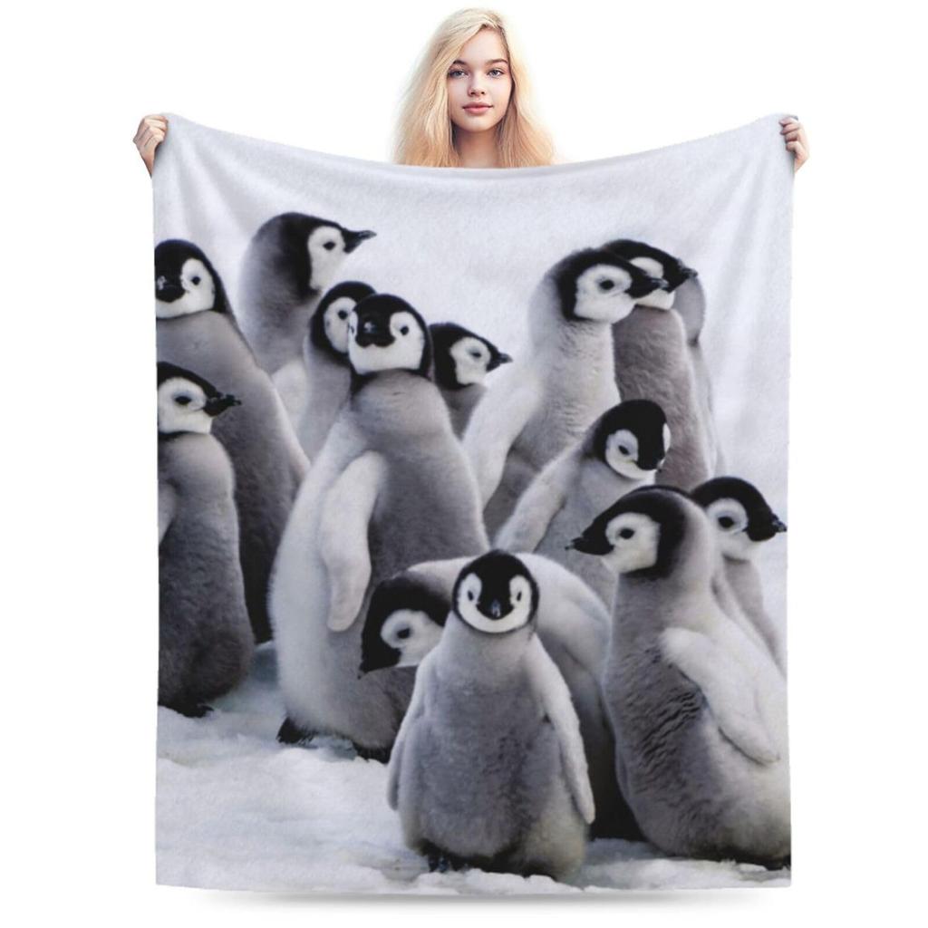 Penguin Blanket Soft Plush Blanket Lightweight Digitally Printed Flannel Blanket For Sofa Bed