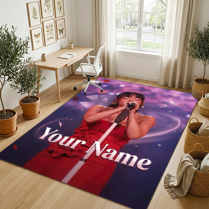 Personalized Crystal Velvet Carpet,Ayliva Custom Printed Name, Plush Area Rug For Home Indoor Decor