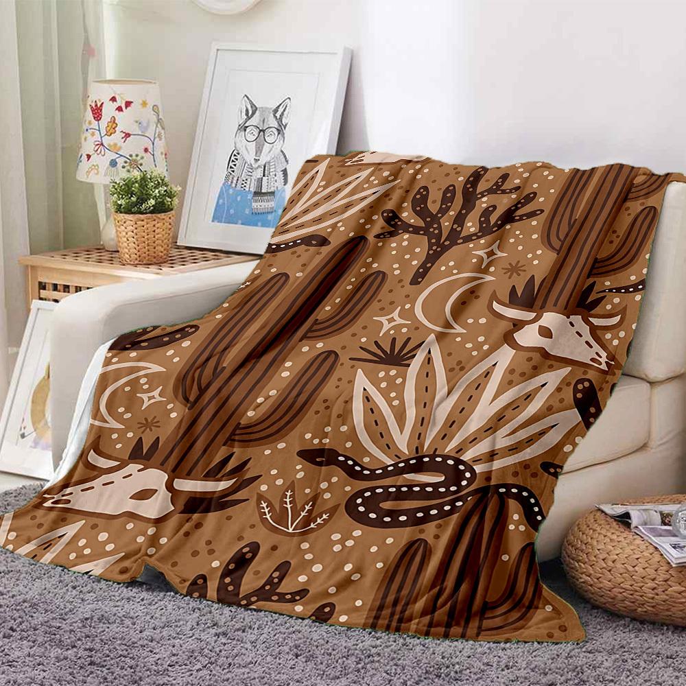 1pc Desert Wildlife Print Blanket   Lightweight Flannel Throw Blanket For Sofa, Bed, Living Room, Office, Outdoor Travel, Camping