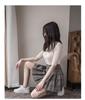 SCIONE Women's Skirt Woolen Pleated Skirt High Waist A-Line Plaid Sexy Bottoming Girl's Cute Skirt