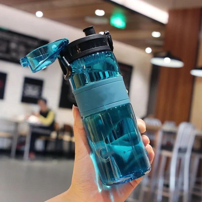 500ML Portable Sport Water Cup Exercise Water Container Large Capacity Student Mug Outdoor Travel Sport Drink Water Bottle