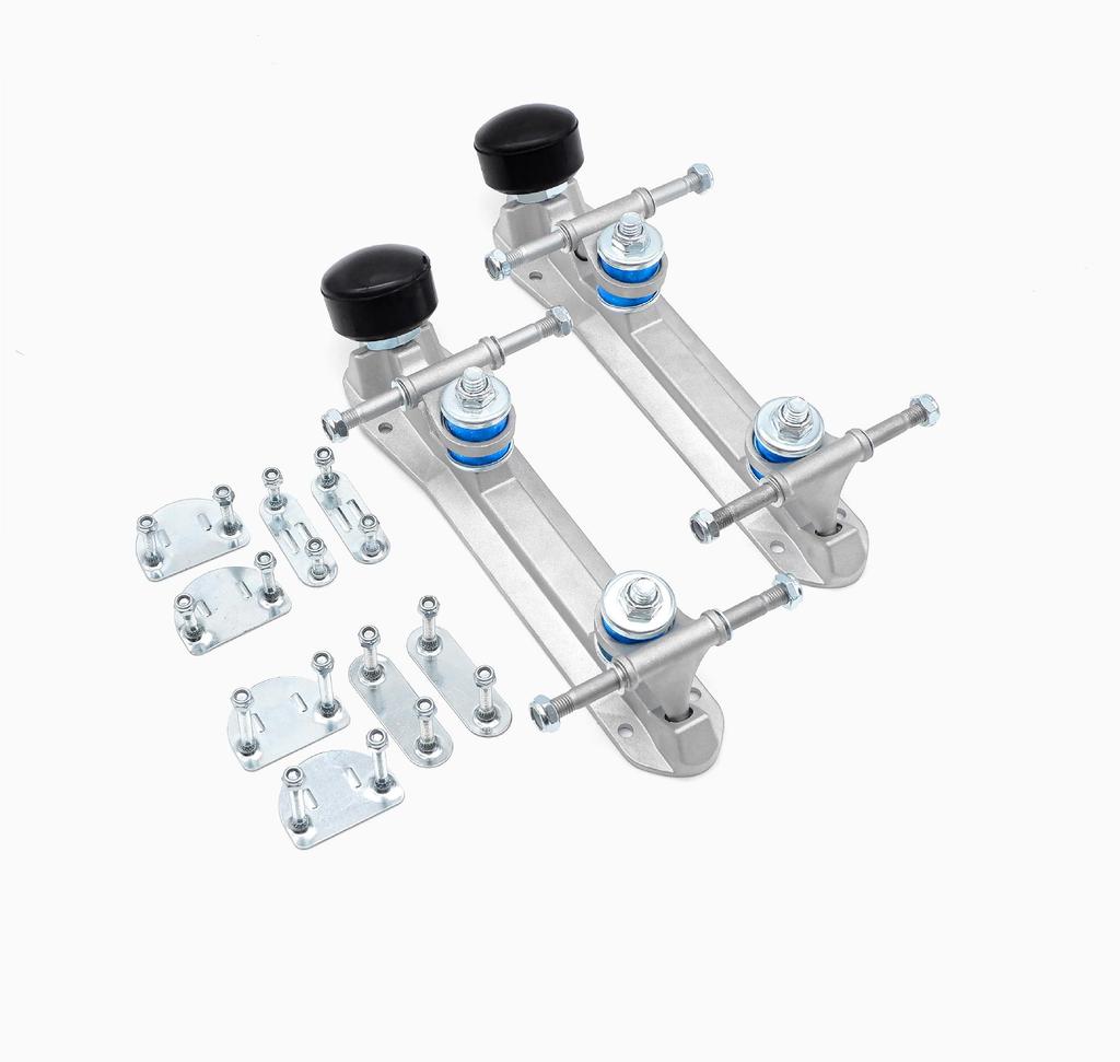 Aluminiowa podstawa do wrotek dwurzędowych i akcesoria