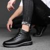 Fashion Mens Fashion Sneakers Genuine Leather Male Basic Boots Handmade Men's Low Top Casual Shoes Lace-Up Men Winter Plush Snow Boots