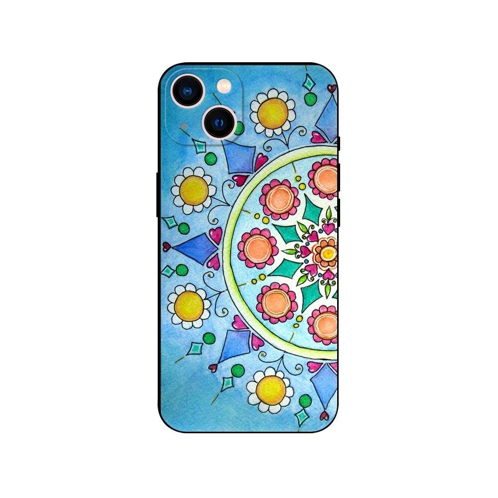 Husă de telefon cu flori de pictură colorată pentru iPhone Samsung Galaxy Redmi Xiaomi Oppo OnePlus Note SA 7 8 9 10 11 12 13 14 20 21 22 23 53 54 Pro Max Ultra