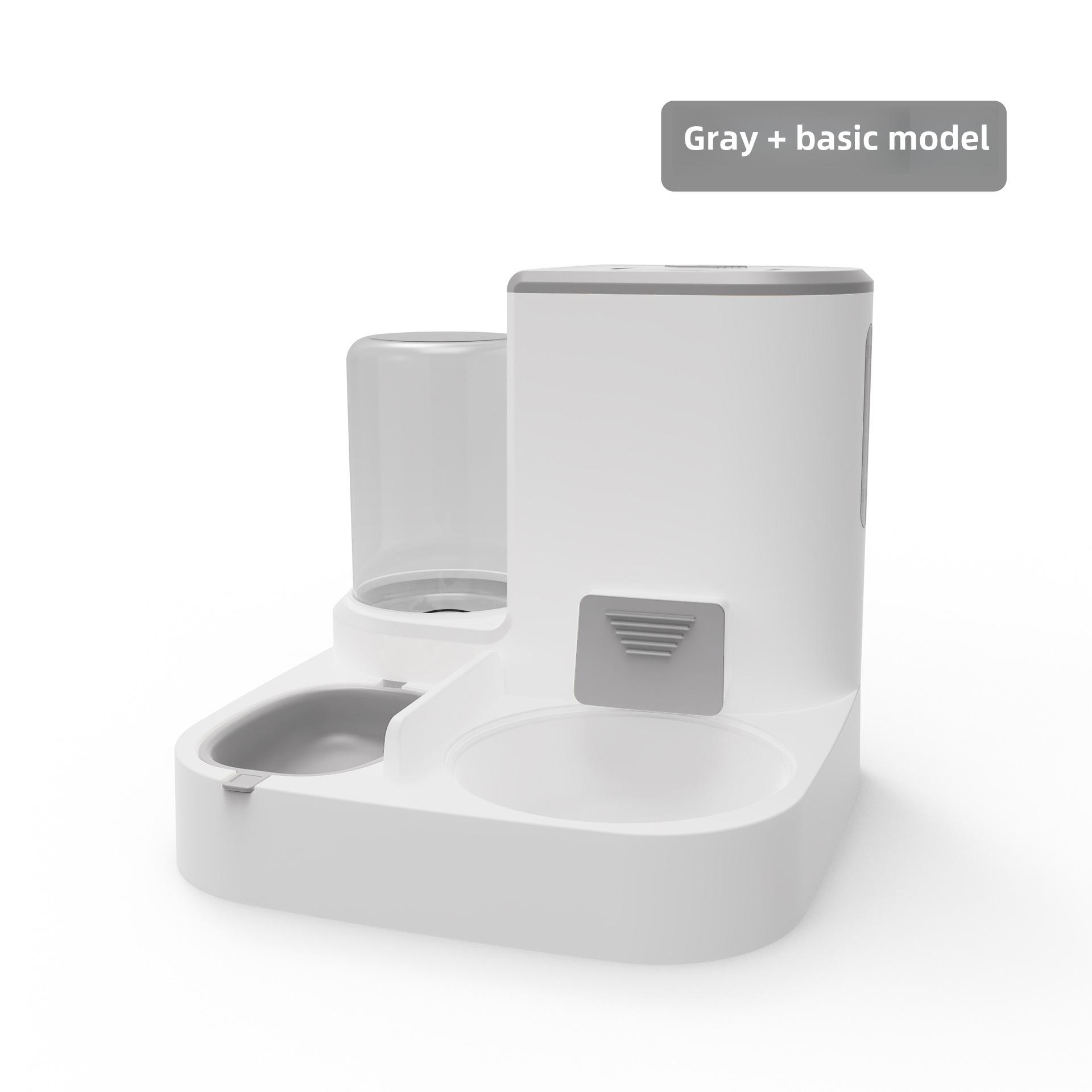 

Автоматический поилка для кошек с большой емкостью, чаши из нержавеющей стали и керамики, разделение влажного и сухого корма, встроенная кормушка Gray Basic (No Bowl)