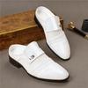Luxury Designer New Men White Brown Breathable Half Slippers Shoes Male Casual Pu Leather Mules Moccasins Loafers Zapatos Hombre