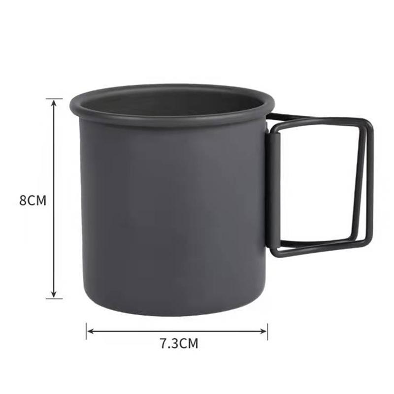 Outdoor Camping Stainless Steel Cup Carabiner Hook Handle Picnic Water Mug Outdoor Travel Hike Portable Cups