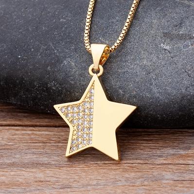 Nidin Luxury Fashion Cubic Zirconia Heart Pendant Women Gold Plated High Quality Chain Necklace Sparking Jewelry Party Gift