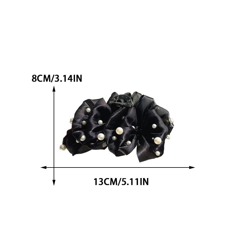 Elegant Temperament Pearl Bubble Hair Clip for Woman Korean Style Large Shark Clip Fashion Girls Back Head Hair Clamp