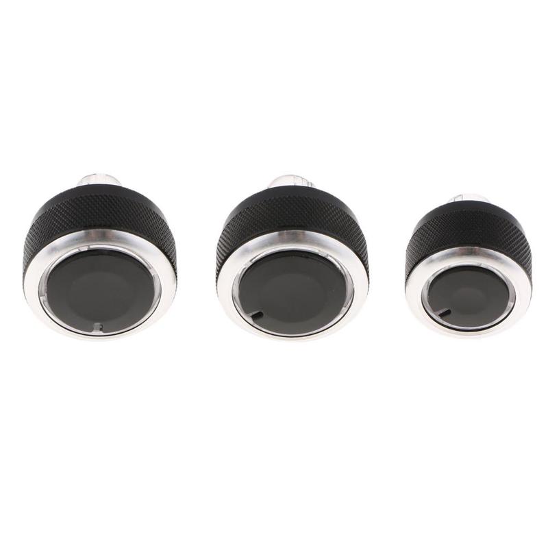 Black Plastic Air Conditioning Knob Replacement Set for Volkswagen AC Heater Control Easy Install