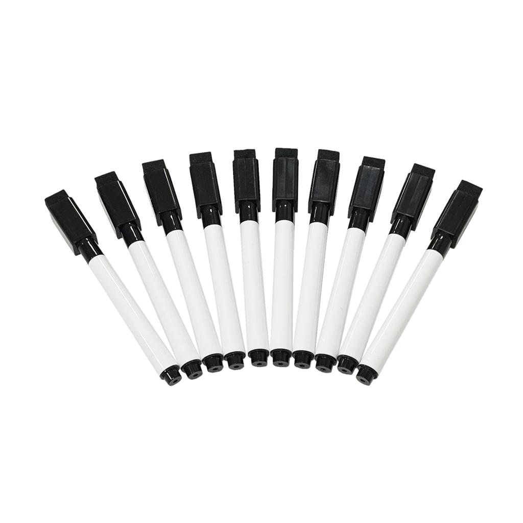 Dry erase markers for boards, 10 pcs, black
