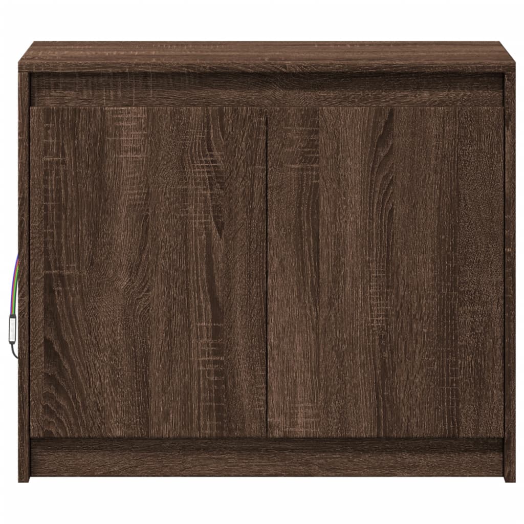 LED Sideboard Brown Oak Effect 72 x 34 x 61 cm Particleboard