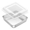 304 Stainless Steel Baking Tray Sqaure Cake Pan With Lid Easy Releases For Easy Cooking Brownie Lasagna And Storage