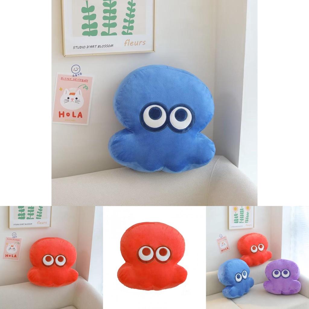 Splatoon Krake Plüschkissen für Kinder Orange Blau Gelb Weiß Lila Rot Dunkelblau