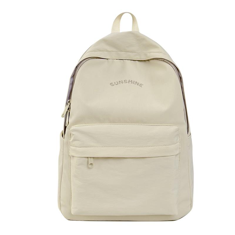 Schoolbag casual backpack female Korean version solid color campus junior high school student schoolbag simple sweet small fresh girls backpack