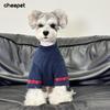 Winter Warm Pet Sweater Small Dogs - Cotton Knit Turtleneck Four-Legged Coat With Plaid Patchwork Embroidery