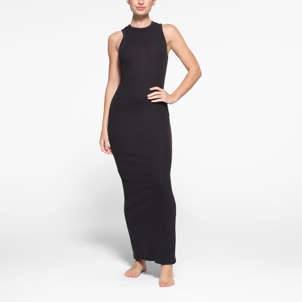 SKIMS Cotton Rib Sleeveless Long Dress Women dress Soot DR-MAX-4855-SOT