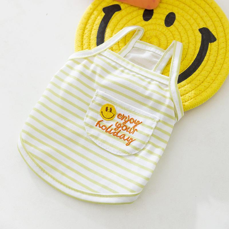 

Summer Breathable Striped Suspender Thin Teddy Bigbear Two Feet Small and Medium Dog Puppy Cat Pet Dog Clothing XL (recommended weight 11-7.5 kg)