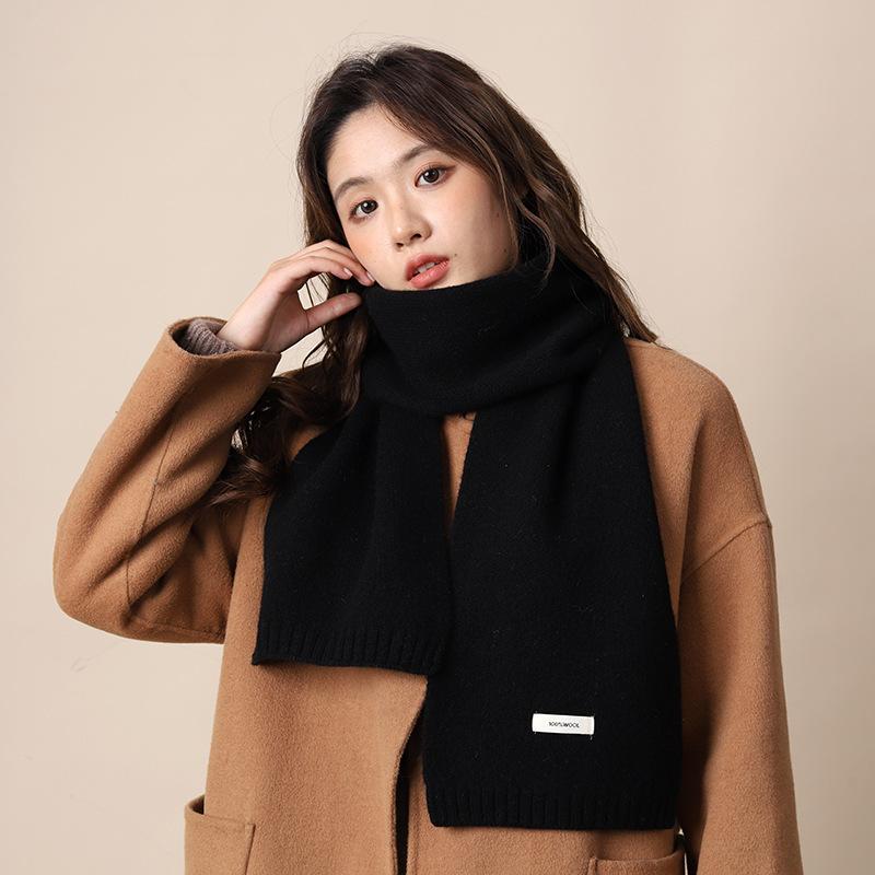 Full wool 100 pure wool scarf women's winter scarf to keep warm, high-end knitted scarf gift bag birthday gift