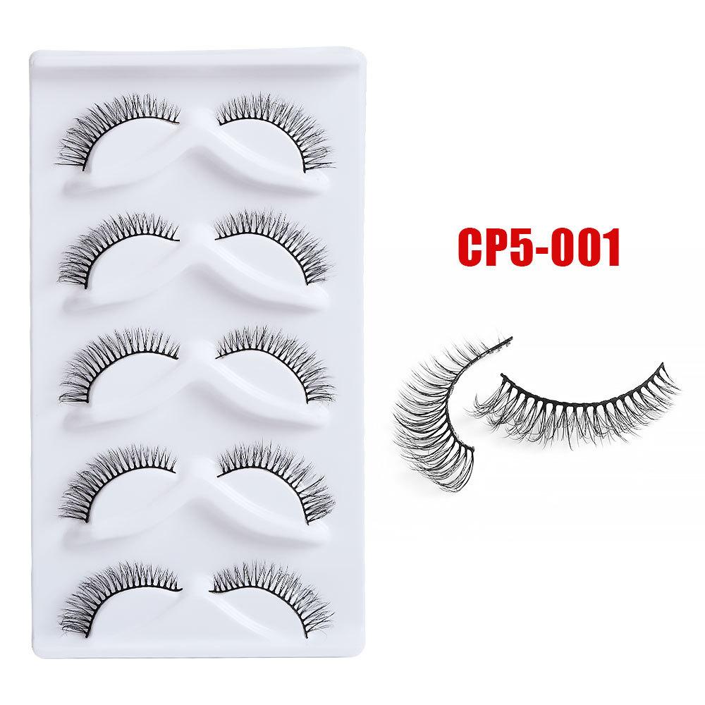 5 Pairs Of High-Quality Imitation Eyelashes Are Messy And Curled To Simulate Daily False Eyelashes