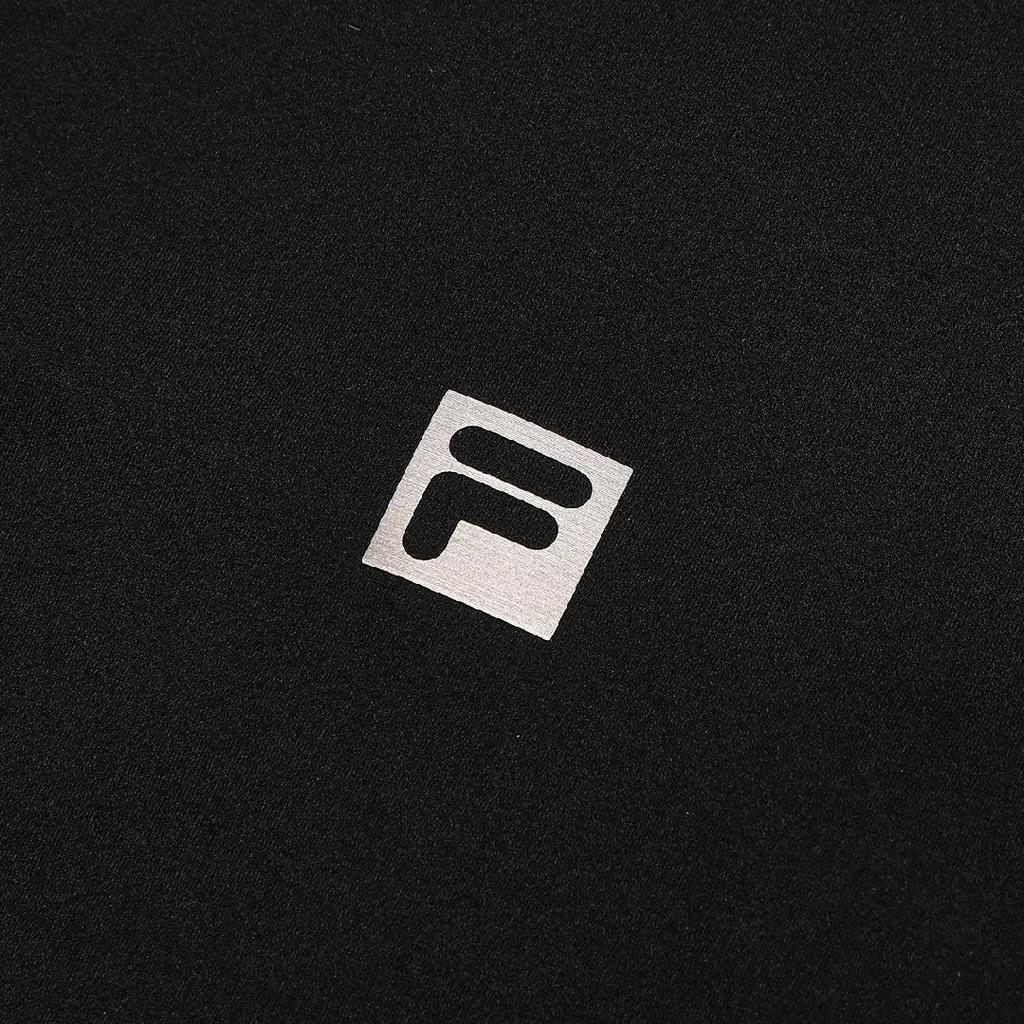 Fila Athletics Fitness Solid Color Fleece Casual Long Sleeve Breathable Regular T-Shirt Women Tops Black A11W441202F-BK