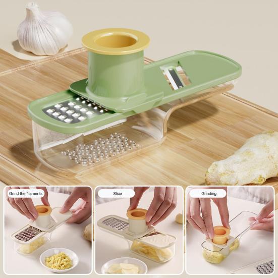 3-in-1 Vegetable Slicer Grater Stainless Steel Food Cutter Slicing Machine with Hand Guard Julienne Mash Vegetable Prep Tool for Kitchen