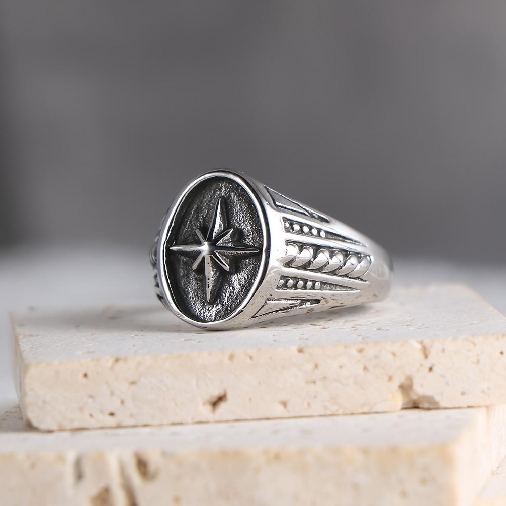 

Fashion Retro Stainless Steel Ring, Business Men s Fashion Ring, Statement Ring, Punk Style, Vintage Ring, Hypoallergenic Ring 7