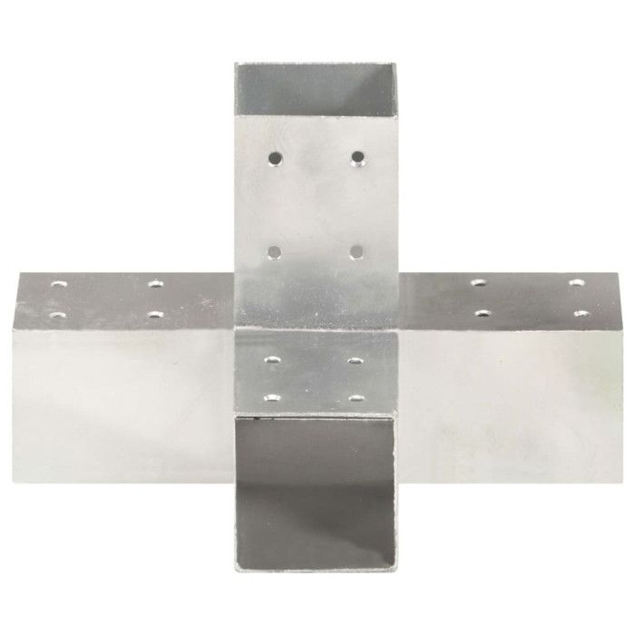 VidaXL Connecteurs de poteau 4 pcs Forme en X Métal galvanisé 71x71 mm