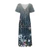 Women's Fashion And All- Summer Temperament V-neck Printed Short-sleeved Dress