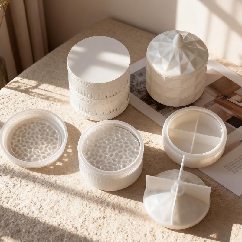 Stackable Flower Silicone Candle Cup Molds For Handmade Candle Soaps Jewelry Storage Jar Making And Epoxy Resin Craft