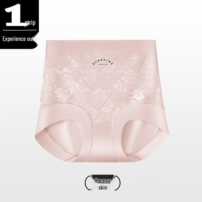 High-Waisted Lace Tummy Control Thong with Butt Lift & Letter Print L (100-120 lbs)