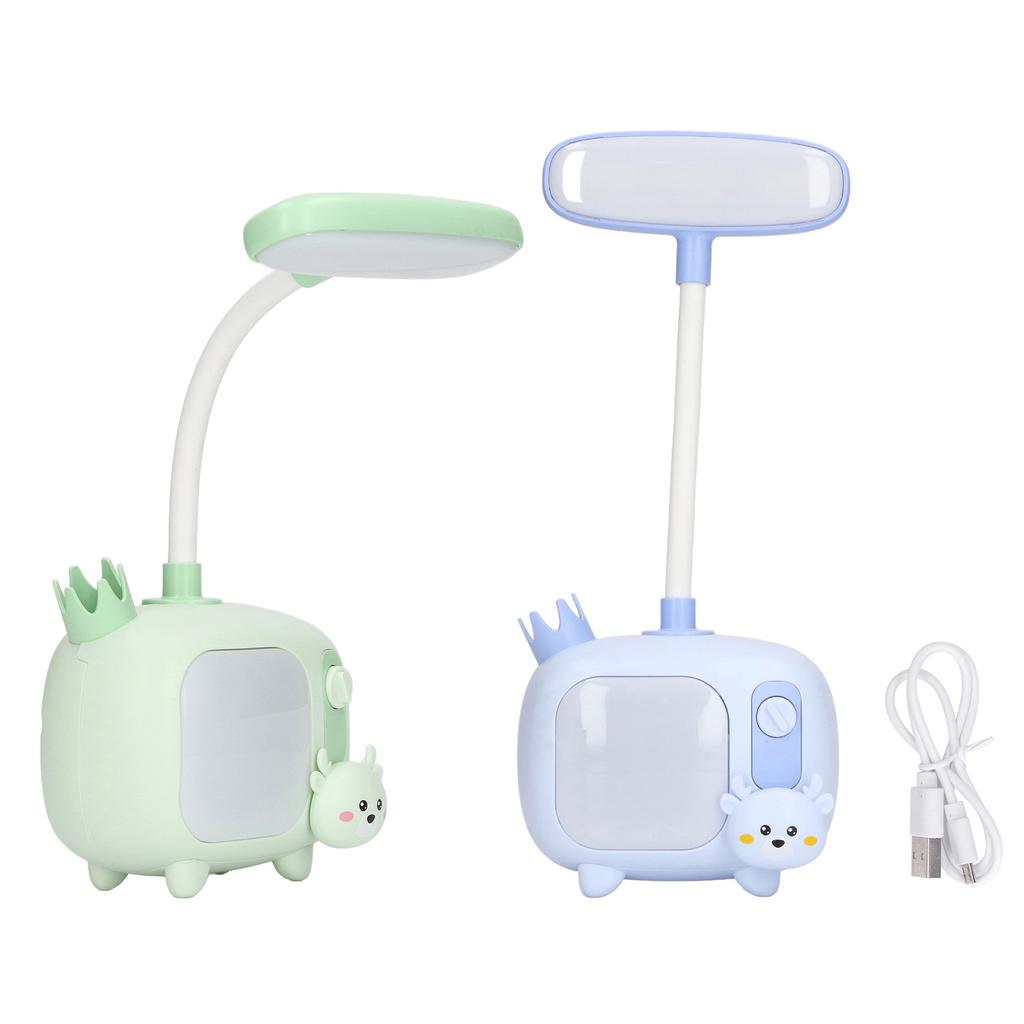 Kids Reading Light TV Style Base Silicone Gooseneck USB Charge Soft LED Light Kids Desk Lamp for Stu