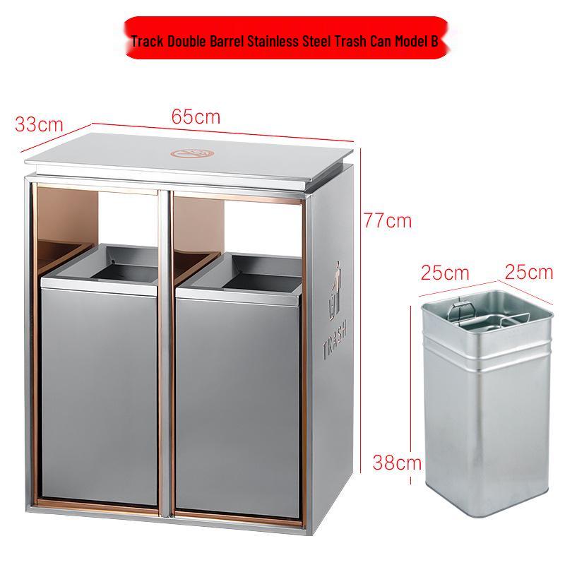 Stainless Steel Trash Can for Shopping Malls, Hotels, Offices, and Subway Stations