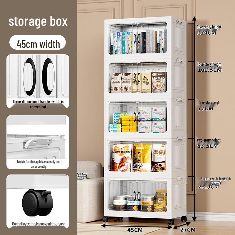 

Foldable Multi-Layer Storage & Display Cabinet 1 Layer [Portable, No Casters]