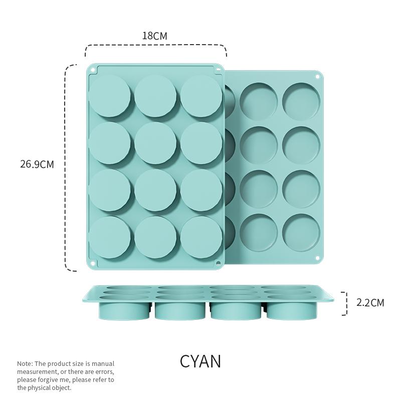 Chocolate Covered Oreos Mold 12-Cavity Non-Stick Round Silicone Oreo Cookie Molds for Chocolate Candy Mini Cakes Jelly Ice Cube