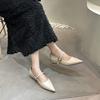 inner height increase black pointed Mary Jane single shoes women's shoes increase height and thinness spring and autumn temperament gentle 