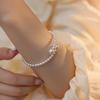 1pc Women'S French Vintage Faux Pearl Bracelet, Luxurious And Elegant Hand Accessory, Minimalist Stylish Bangle
