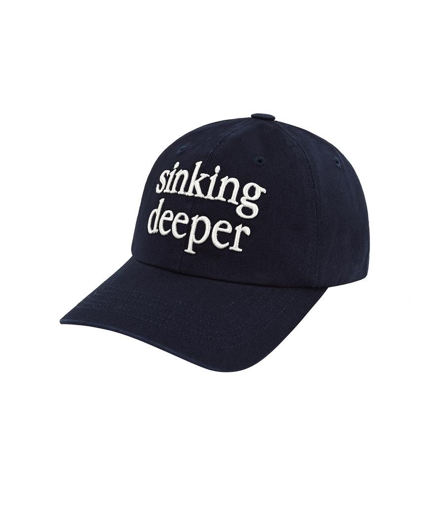 SINKINGDEEPER Serif Logo Ball Cap (Navy)
