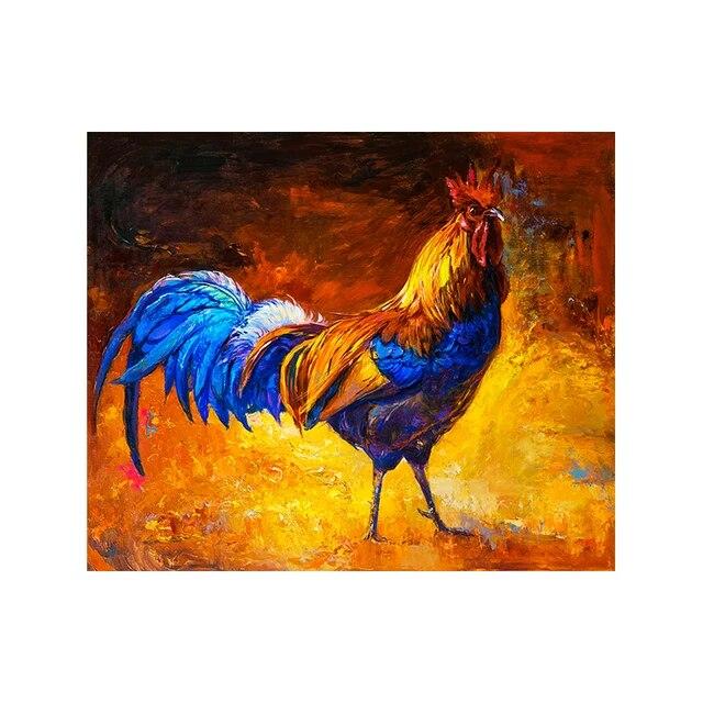 

Абстрактная картина маслом петуха Colofrul на холсте, настенная картина, художественный постер с животными и принт, картины Куадрос для гостиной, без рамки 21*30cm