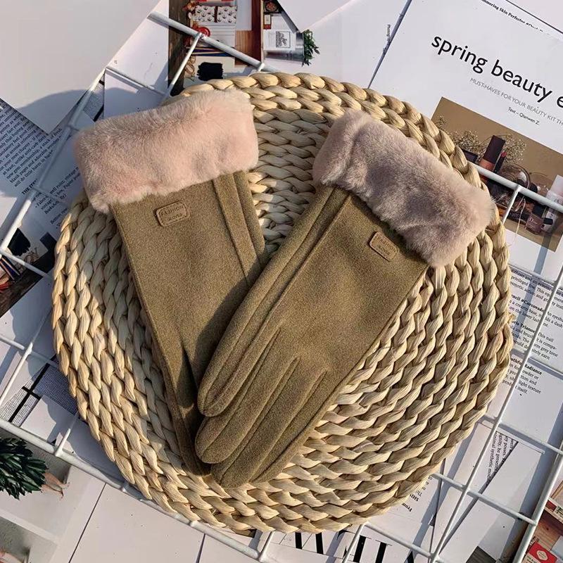 Gants Thermiques en Velours Allemand pour Femmes, Gants Froids d'Automne pour Voyage en Extérieur, Gants Mignons pour Femmes