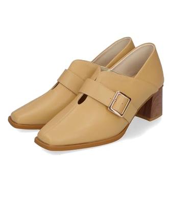 Oriental Traffic Wood Heel Belt Pumps/51103