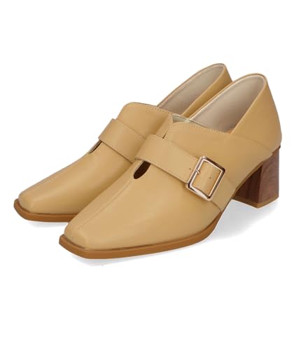 Oriental Traffic Wood Heel Belt Pumps/51103
