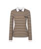 Monday Flow Must Have Collared Top (Stripe)_Brown