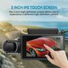 High-definition A68 Hidden 360-degree Dashcam, 3-inch Ips Screen Video Record Dual Front and Rear Cameras 1080P Reversing Camera