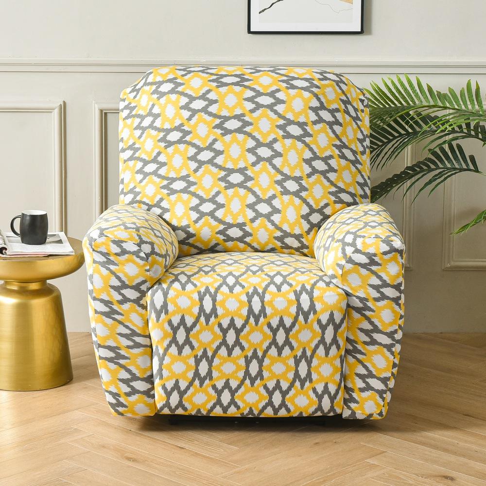 Elastic All-inclusive Sofa Recliner Cover, Printed Four-season Universal Function Single Sofa Cover